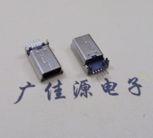 花都MINI USB公头 5pin端子贴板带柱 10.7mm体长